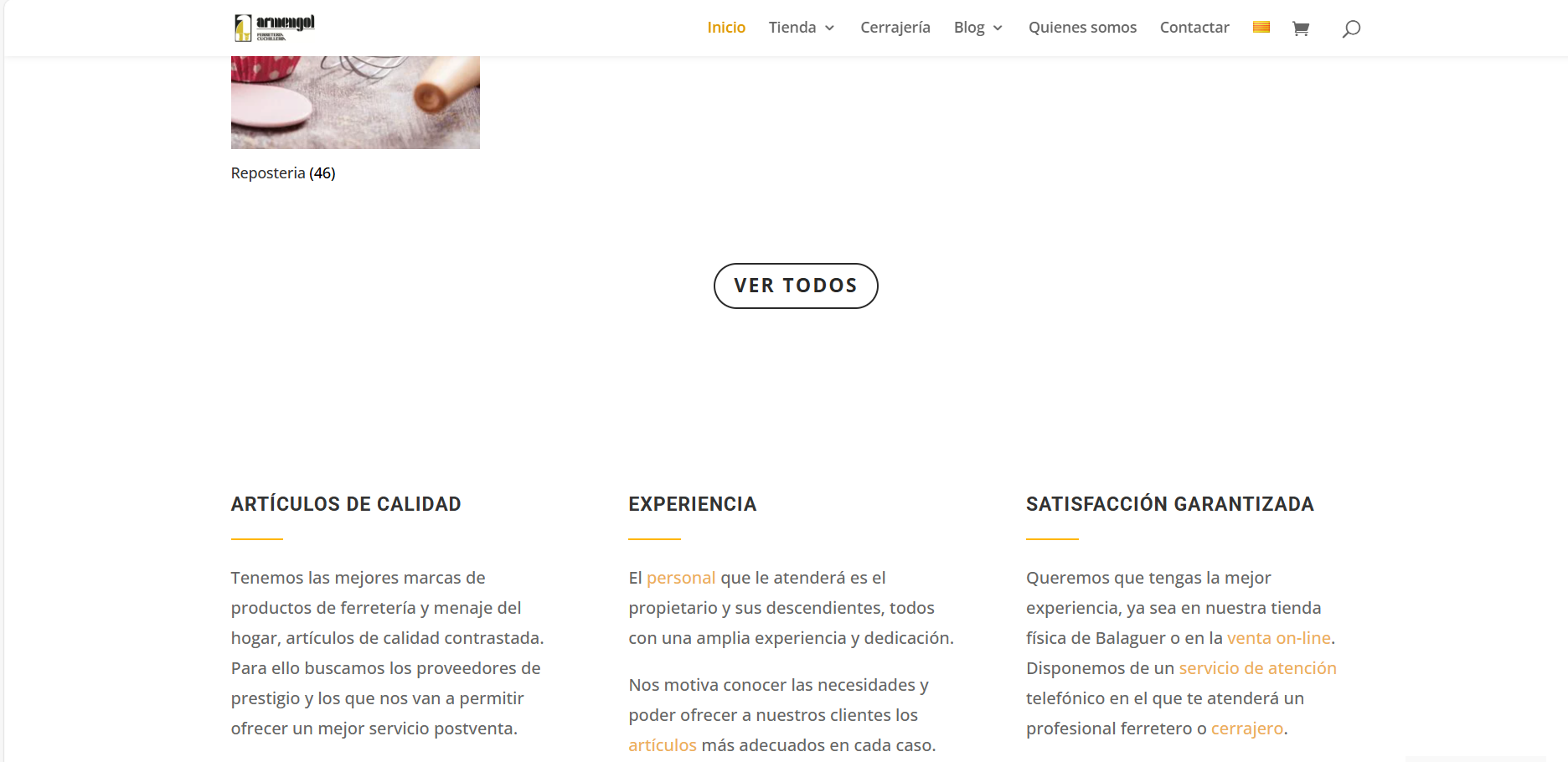Web de Ferretería Armengol
